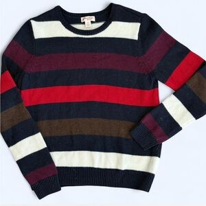 Brooks Brothers Women's Striped Merino Wool Crew Neck Sweater M Old Money Preppy